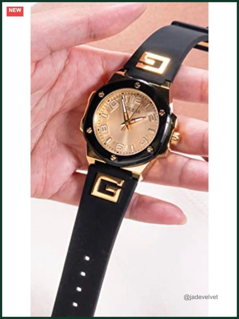 GUESS Ladies 38mm Quartz Watch Silicone Strap Water Resistant